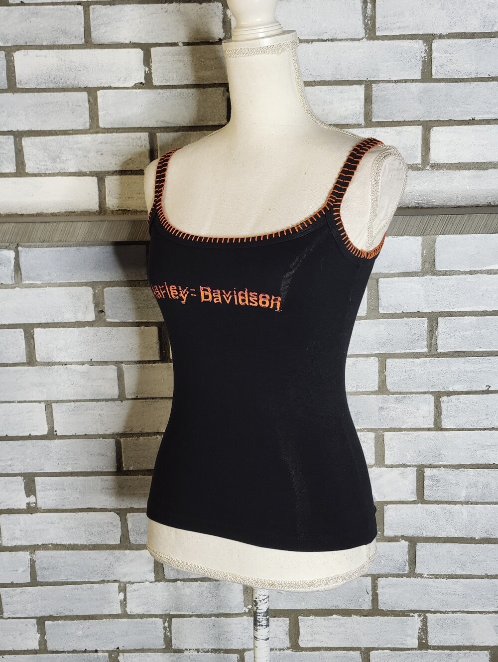 • VTG 2003 Harley Davidson Women Camisole Tank Top Grand Cayman Pirate Small USA - Picture 2 of 12